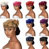 Vintage Versatile Felt Headscarf Hat For Women, Flight Attendant Hat, Church Derby Headpiece, Floral Beret