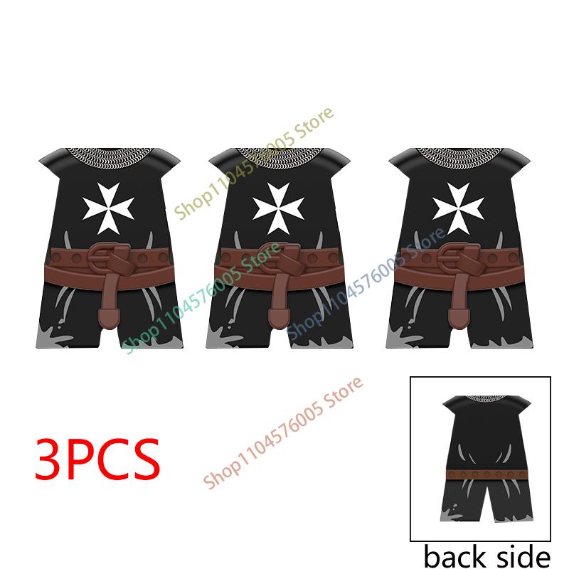 MOC Castello Medievale Cavaliere Armatura Figura Parti Blocchi da Costruzione Tempio Aquila Nera Cavaliere Guerriero Armi Accessorio Mattoncini Giocattolo T01