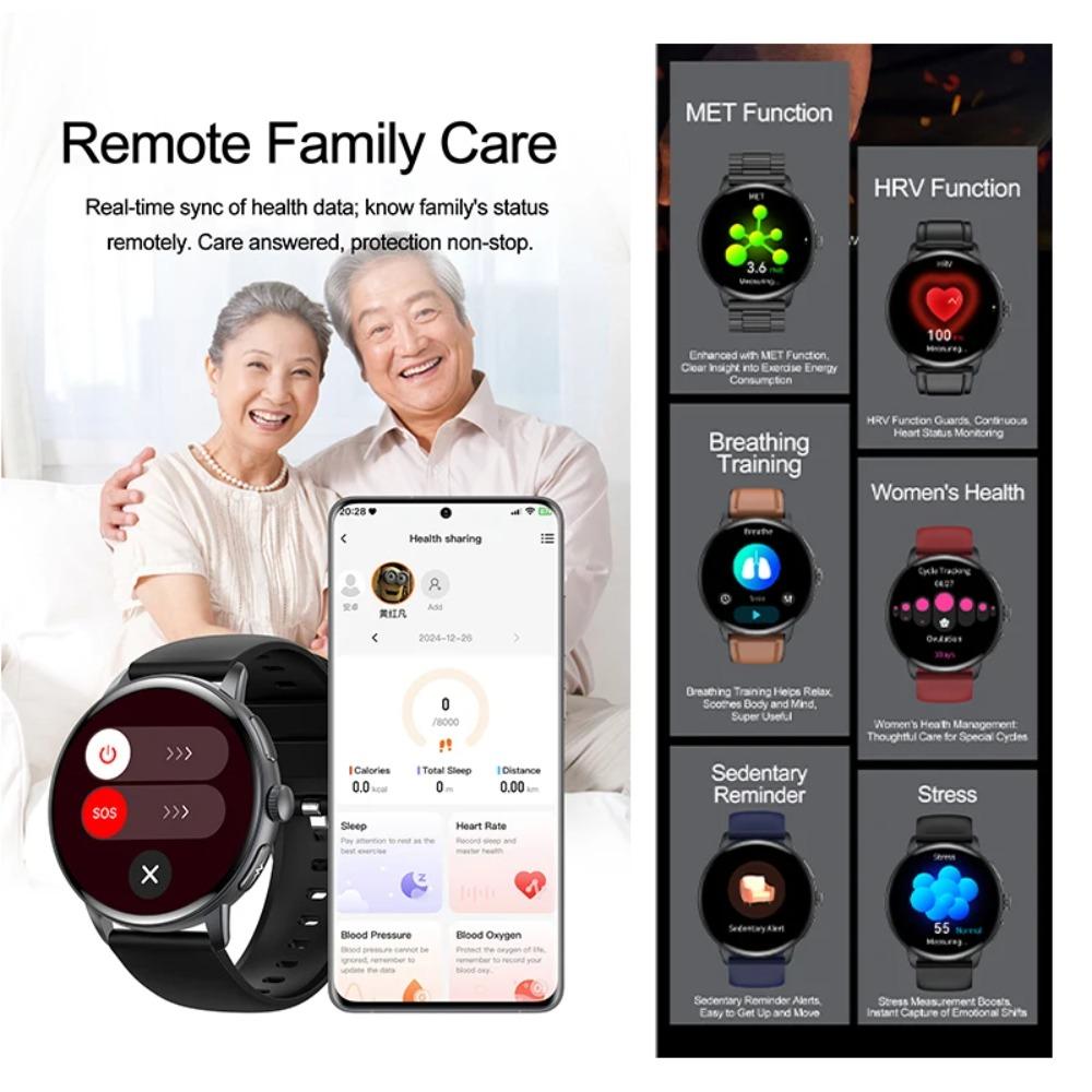 2025 New ECG Uric Acid Smart Watch Blood Component Temperature Heart Rate Stress Al Q&A Bluetooth Call Health Monitor Smartwatch