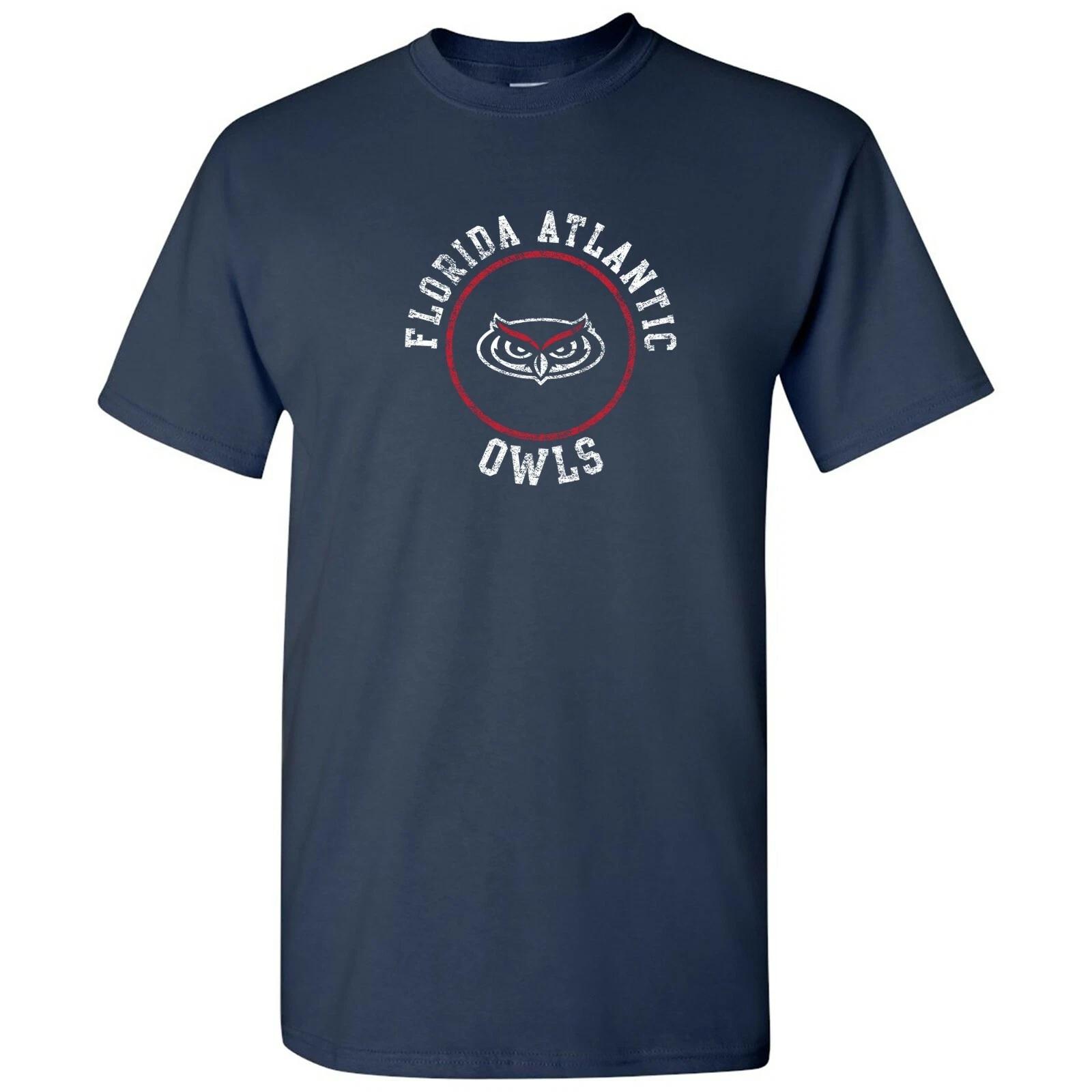 Florida Atlantic Owls Distressed Circle Logo T-Shirt - Navy XL