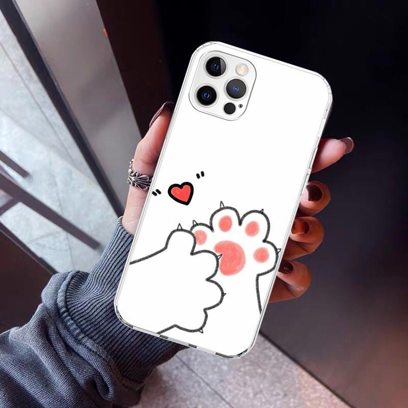 Cat Footprint Funny Paw Cute Phone Case For iPhone 17 Air 11 13 Mini 14 15 Plus 16 12 Pro Max 16E SE 7 8 Pattern Soft TPU Back C