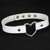 Four-Buckle Harajuku Punk PU Leather Peach Heart Necklace