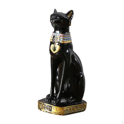 Socha egyptské kočky bohyně Bastet Starověká černá figurka pro kancelářský stůl v obývacím pokoji