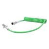 15FT 7 Way Coiled Trailer Cord Long Tail ABS Power Line Green Heavy Duty Power Wire for Semi Trucks Tractors