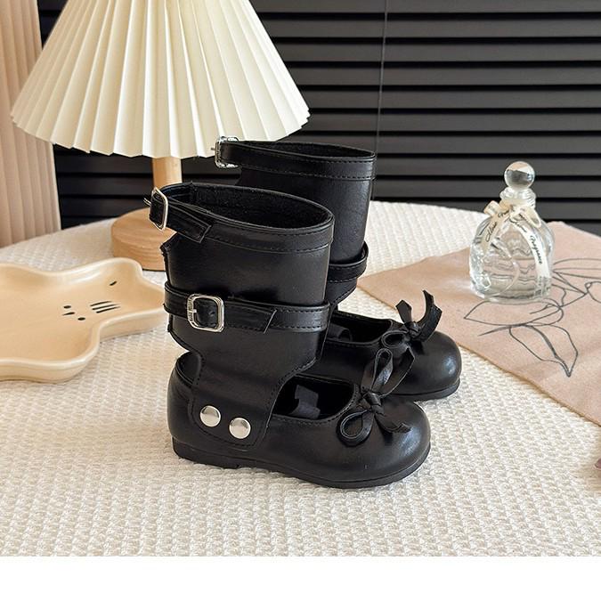 2025 Spring/Autumn Waterproof Leather Shoes for Girls - Soft Sole Children's Fashion Footwear