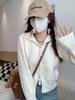 Grey Zip-Up Hooded Knit Cardigan - Women's Autumn Shoulder-Length Sweater