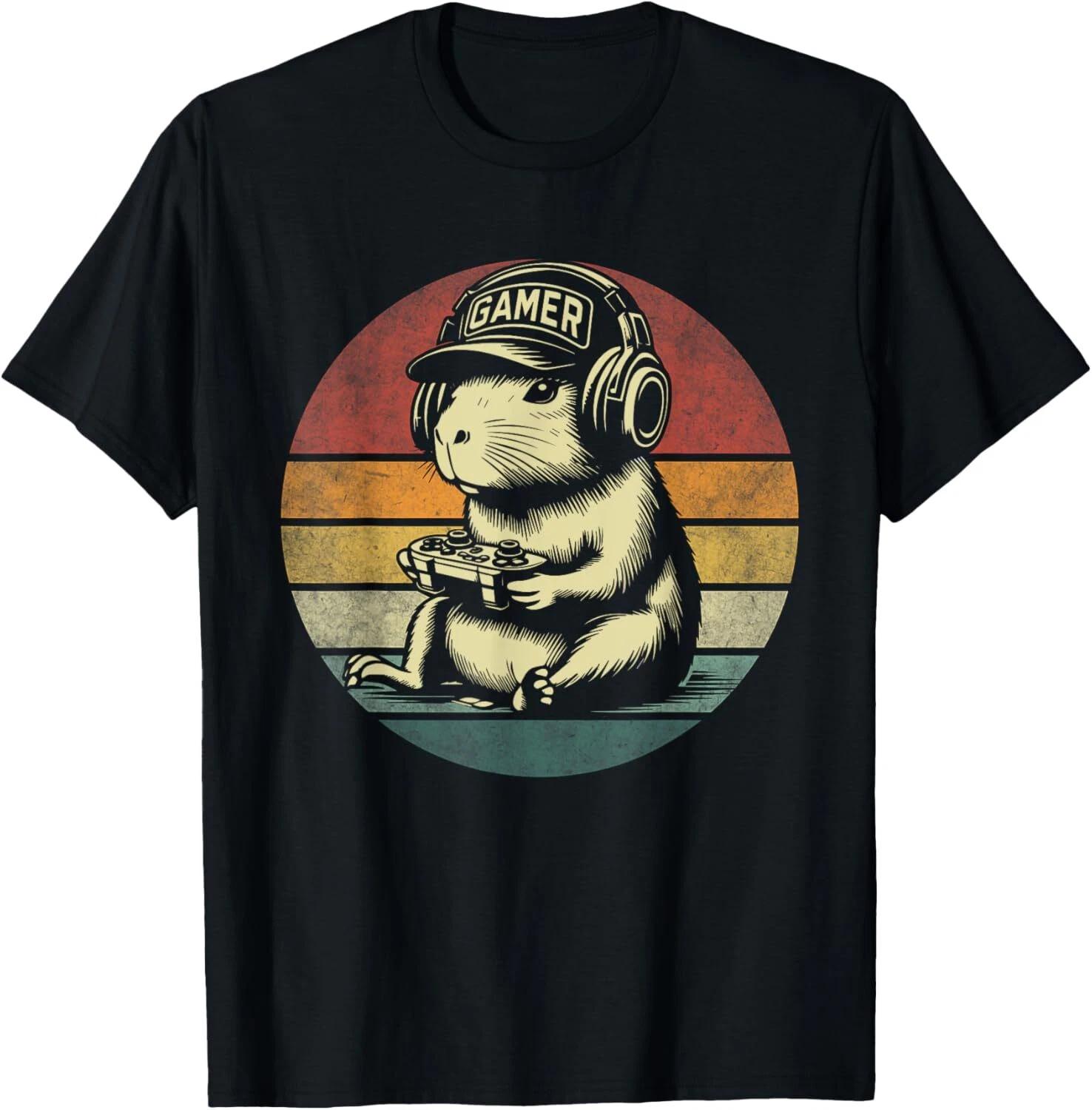 Funny Capybara Gaming Retro Rodent Capybara Video Games Gift Unisex T-Shirt 3XL