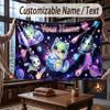 Cat Theme Throw Blanket Custom Name Text Personalized Blanket Soft Cozy Blanket for Home Sofa Bed