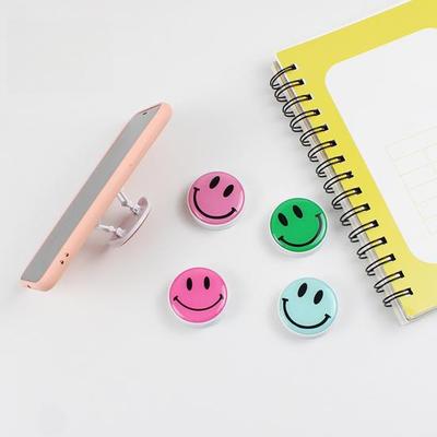 Universal Foldable Circular Cute Smiley Face Mobile Phone Handle, Foldable Finger Extension Stand