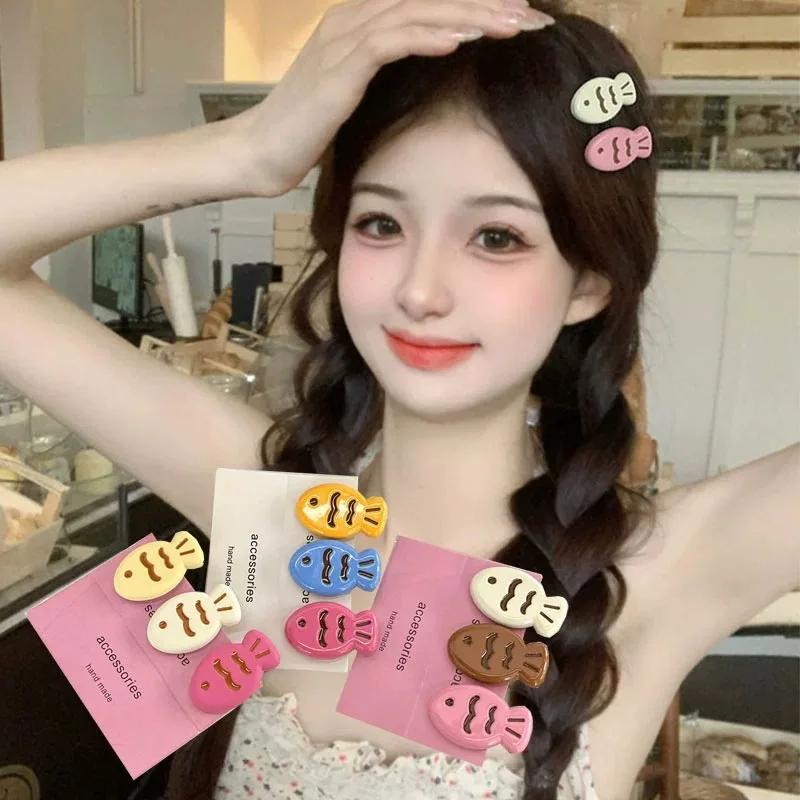 3pcs Cartoon Small Fish Hairpins Children Korean Styles Sweet Girls Colorful Mini Cute Hair Clips Hair Accessories Wholesale