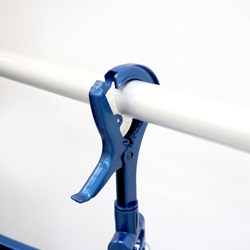 Towa Sangyo Laundry Drying Rack with LST Side Hooks, 32 Pinch Clothes Hangers, Blue, Anti-Tilt, Double Hooks, Large, Approx. 33cm Wide X 60cm Deep X 3