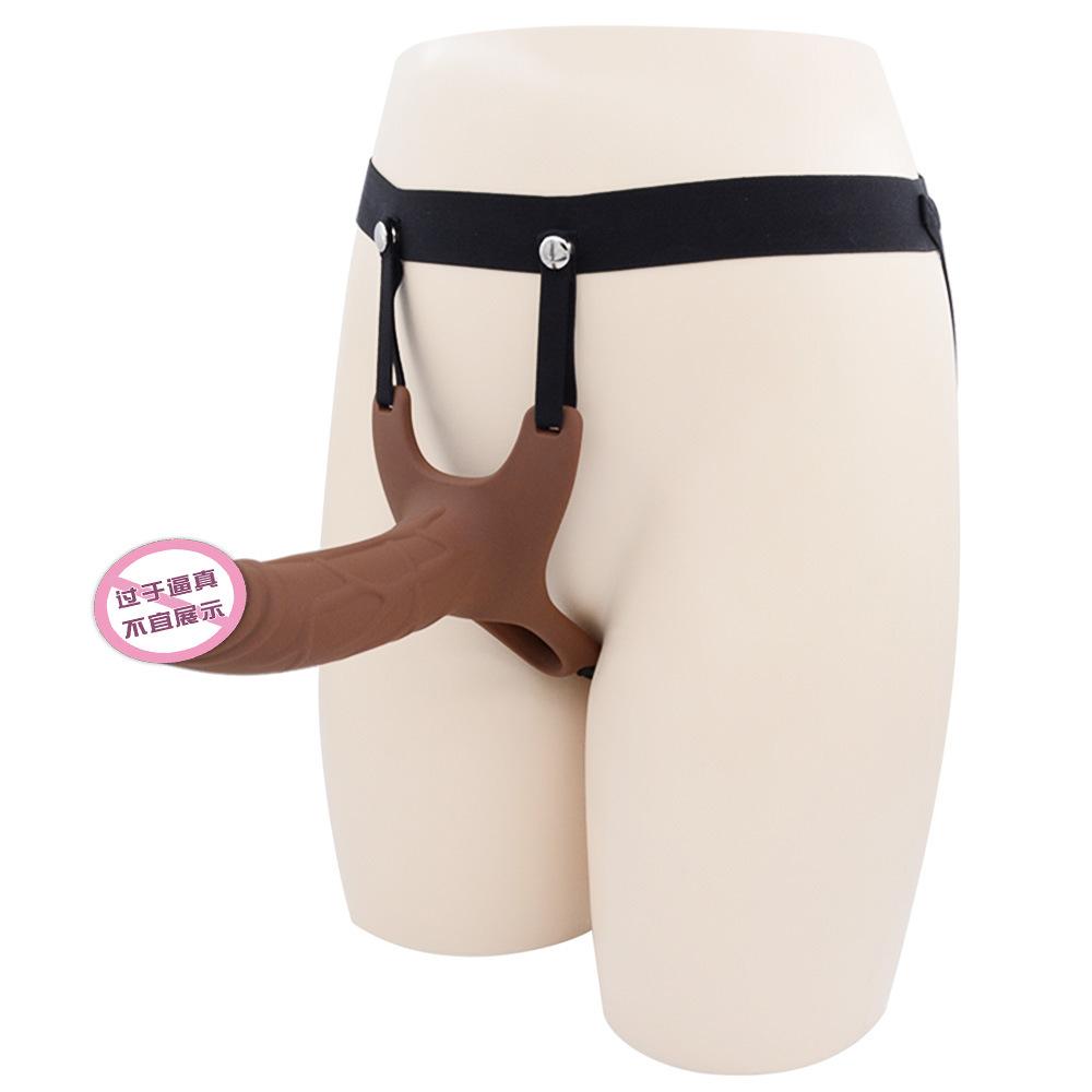 Silicone Hollow Penis Set Wearables for Males Lengthened Delay Ring Dildo Sets Bigger and Thicker Couple Sex Toys