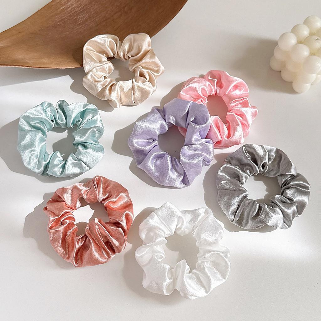 30pcs Macaron Pastel Scrunchies Set, Pink Yellow Green Blue Purple Cream White Hair Ties for Graduation Holiday Wedding Birthday