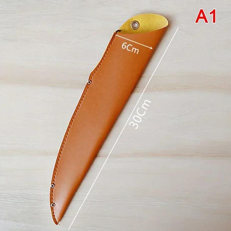 1pcs Kitchen Knife Sheath PU Leather Universal Knife Sheath Portable Fruit Knife Blade Protector Cover Edge Guards Case Home