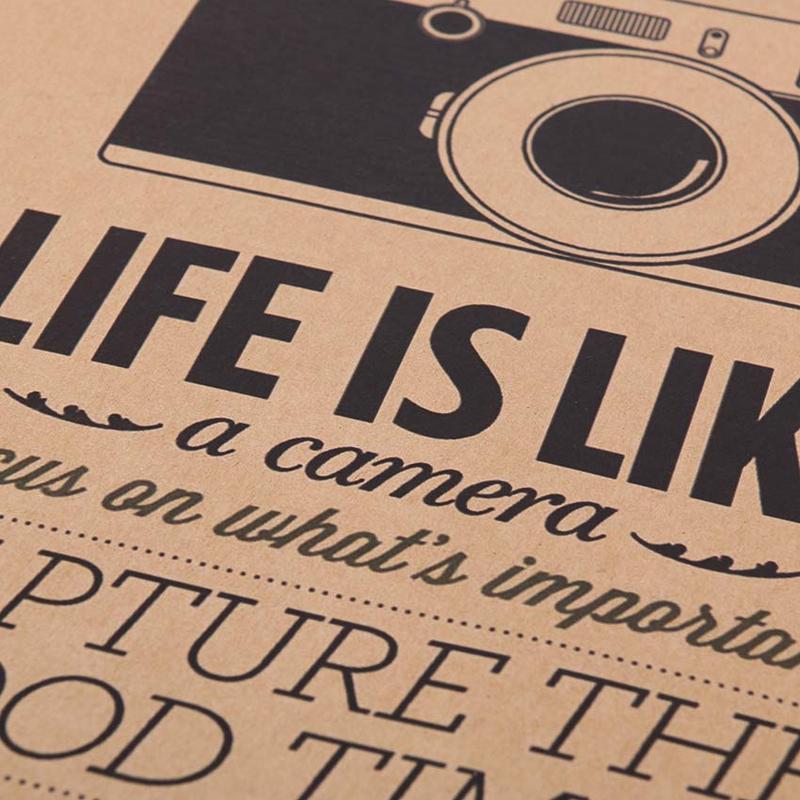 Vintage Classic Life Is Like A Camera Poster Cafe Bar Painting Home Decor Retro Wall Sticker