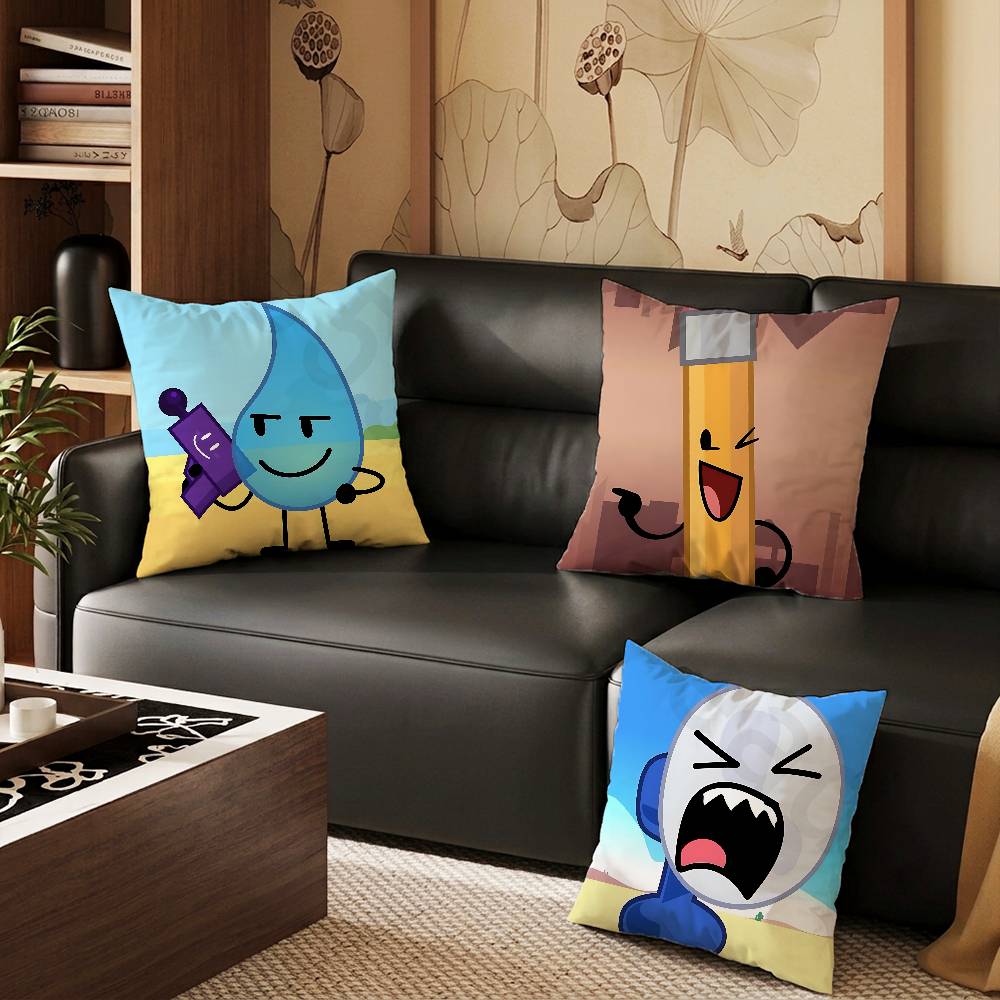 BBattle for Dream IIsland BFDI Pillow Case Square DoubleSided Printing Short Plush Sofa Cushion Cover Bedroom Bedside Pillow