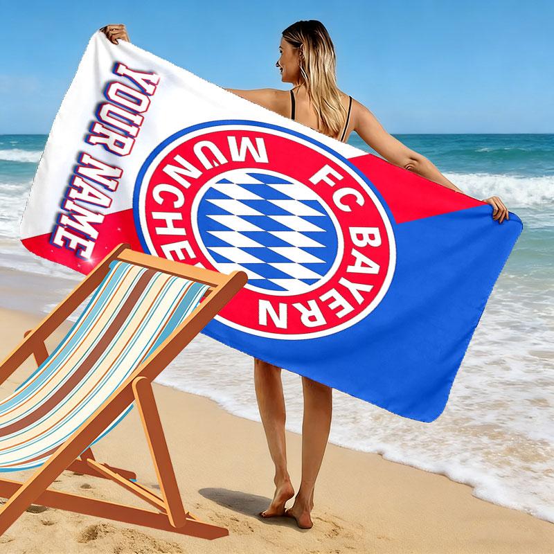 Custom Fc Bayern Munich Print Beach Towel, Large Soft Quick Dry Towel for Beach Camping Swimming