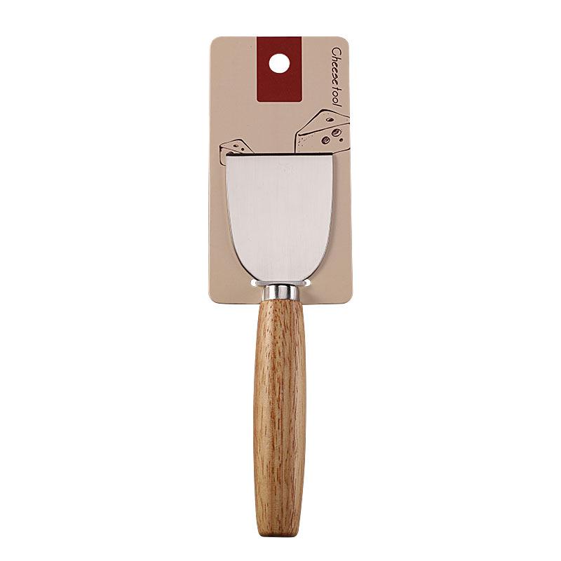Rubber Wood & Stainless Steel Cheese Knife Set - Western Tableware with Knife, Fork, and Spoon