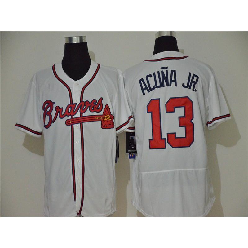 Mens Atlanta Braves 13 Embroidered Baseball Jersey Unisex Sportswear Running Gym Casual Wear
