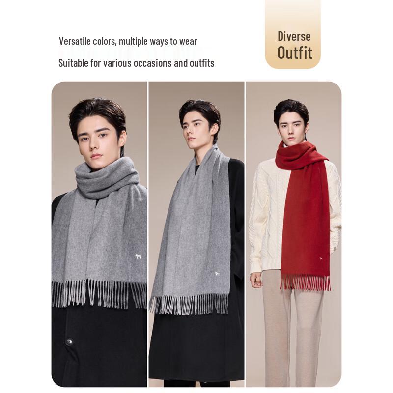 JIUMU Men's Thick Warm Wool Scarf