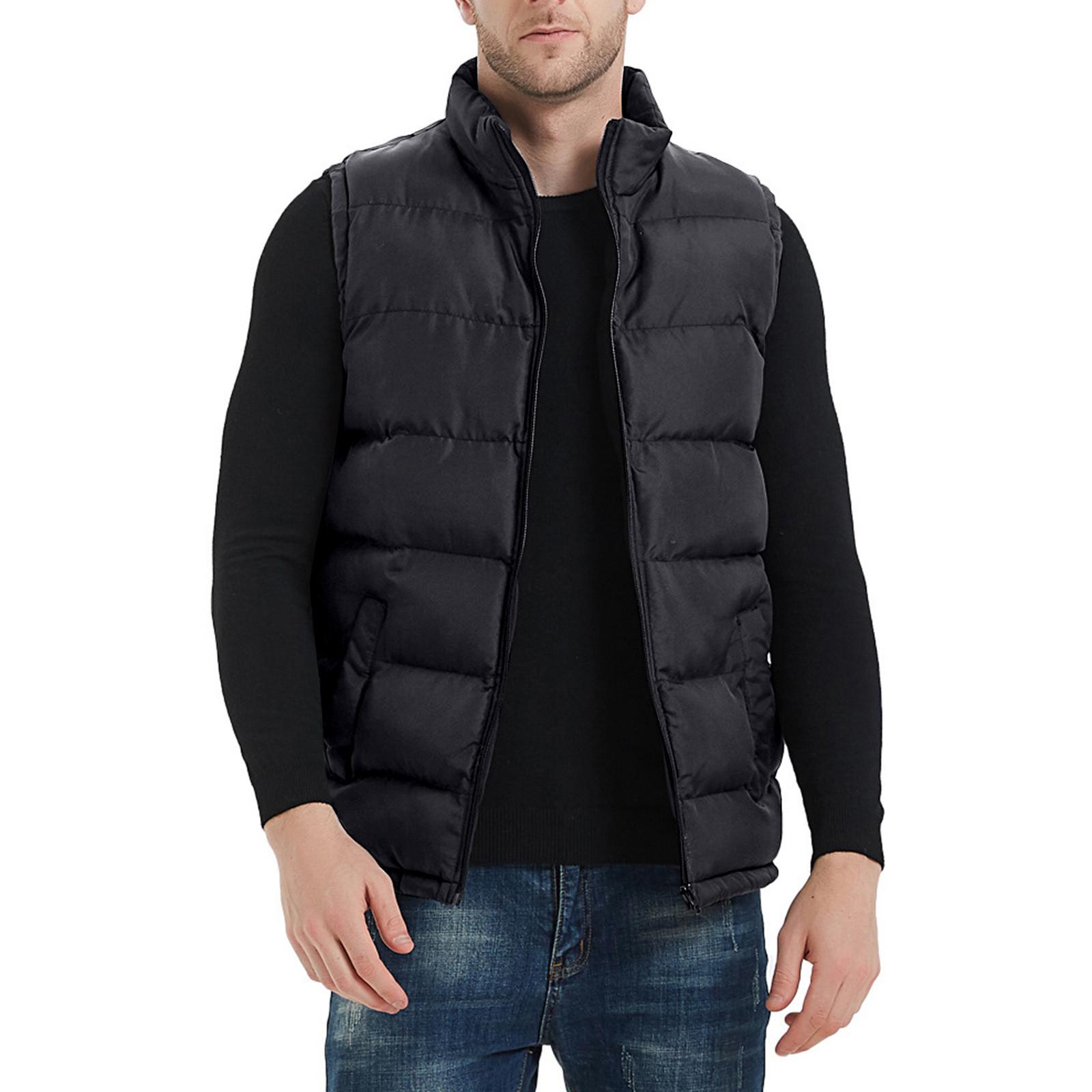 

Повсякденний чоловічий жилет Чоловічий вільний і зимовий теплий пуховий бавовняний жилет-пальто M чорний