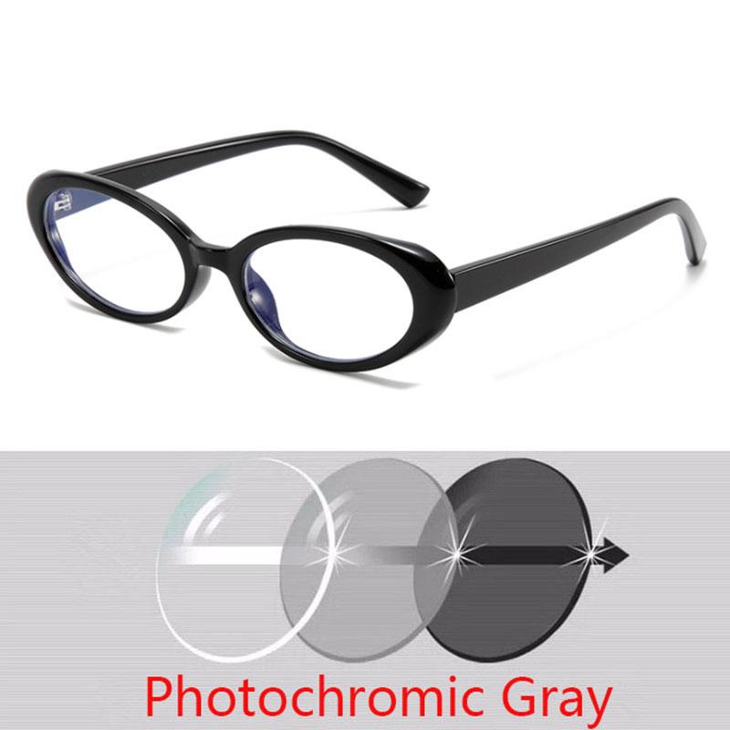 Kleine Fassung Blaulichtfilter Ovale Myopiegläser Rezeptbrille Damen Herren Optische Brille 0 -0.5 -0.75 Bis -6.0