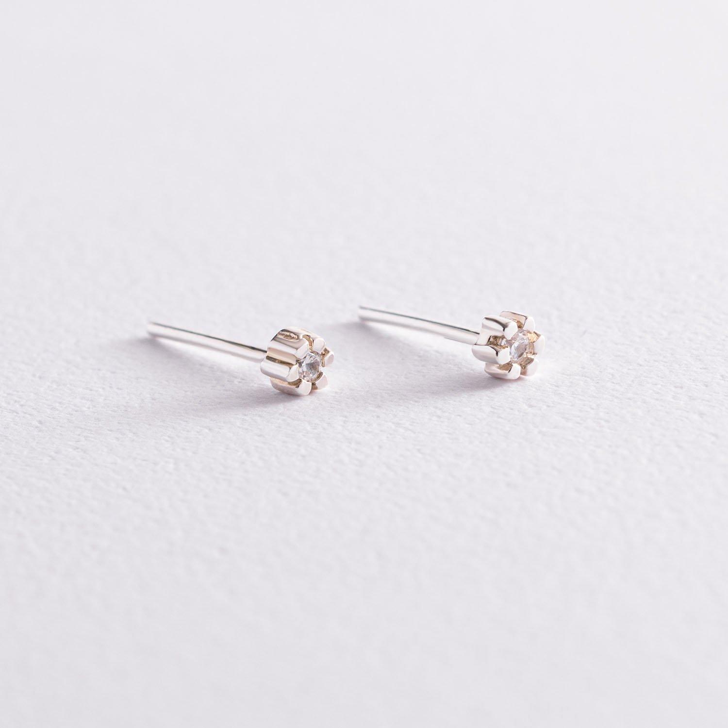 

Срібні сережки - Пусети з фіанітами (3мм) Oniks срібний