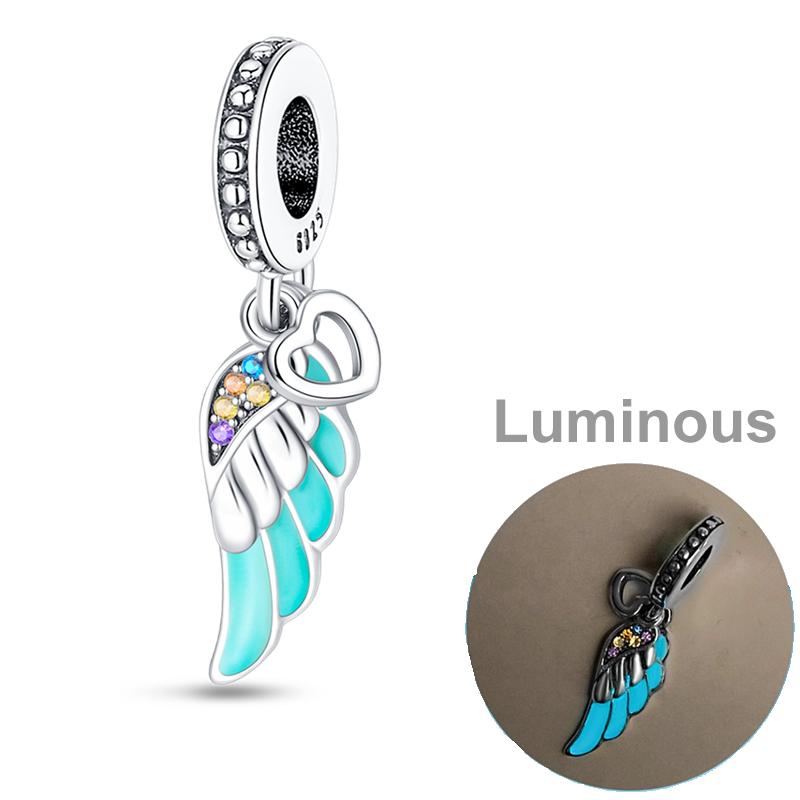 Genuine copper Colorful Luminous Charm Bead Charms Bead Shell Turtle Butterfly Star Shape Dangle Accessories Bracelets Do It Yourself Jewellery Markin