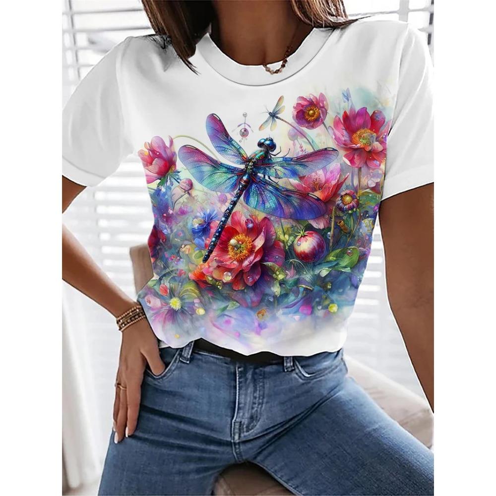 Plus Size 3D Printing Kawaii Cat T-shirt Women's Animal Graphics Casual Short-sleeved T-shirt Top O-neck T-shirt Beautiful Women's Clothing