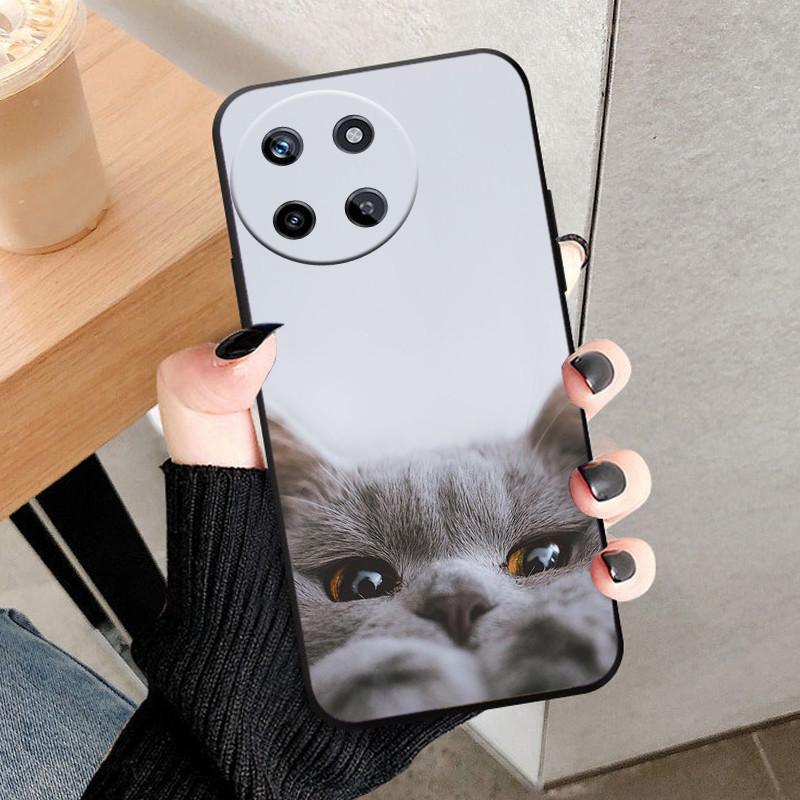 For Realme 11 4G Case Cat Fashion Silicone TPU Capa Fundas For Realme 11 4G Painted Lovely Realme11 Soft Cover Protective Capa