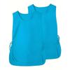 2PCS/SET Unisex Polyester Cross-Back Apron Vest Waterproof Barber Bib with Ties Adjustable Salon Smock for Hairdressers Kitchen