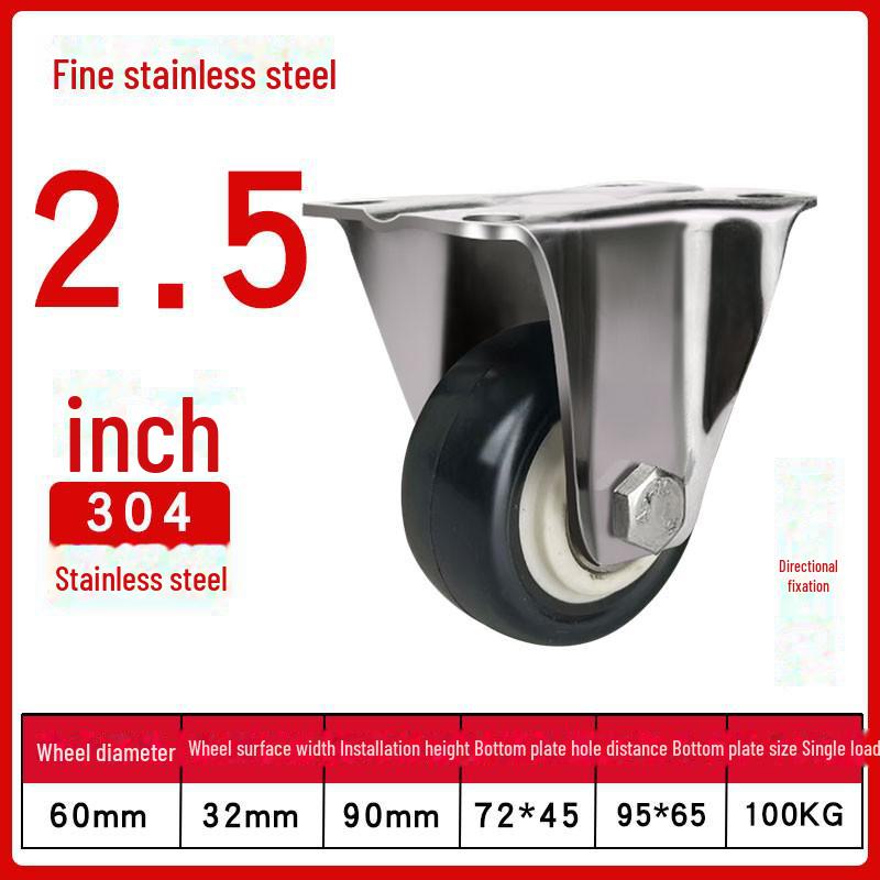 Medium 304 Stainless Steel Silent Caster Wheels with Brakes - Available In 3", 4", and 5" Sizes (Anti-Rust & Labor-Saving)