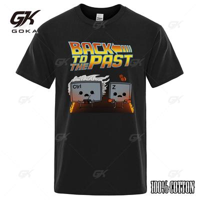 Zurück in die Vergangenheit Film T-Shirt Herren Lustig Ctrl Z Gedruckt Kurzärmlig Sommer Baumwolle Freizeitkleidung Lockere T-Shirts Mann