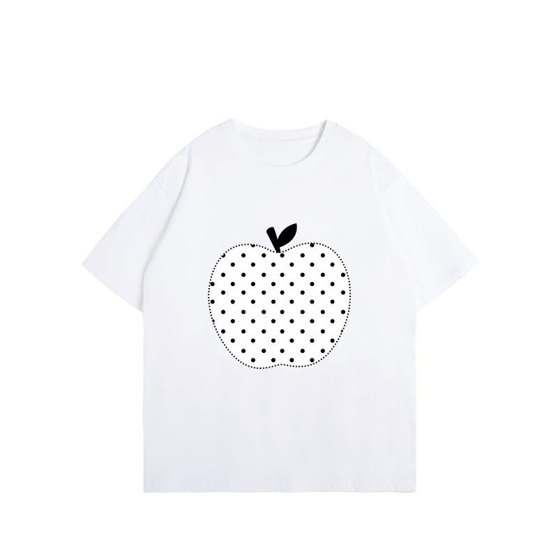 New Unisexs And Unisexs Versatile Tshirt Pattern Printed Summer Short Sleeve Street Style Casual Pure Cotton Clothing Tshirt
