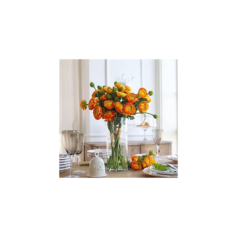 DARENYI Large Glass Vase, 40cm Tall, Clear, Cylindrical Flower Vase, Suitable for Decorating Living