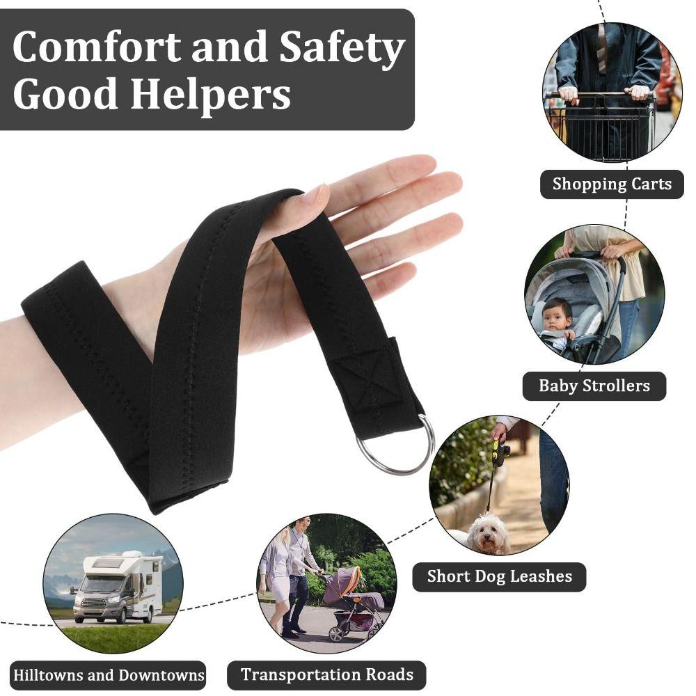 Schwarze Sicherheits-Handschlaufe mit weichem, gepolstertem Griff, rutschfestes Armband für Kindersicherheit