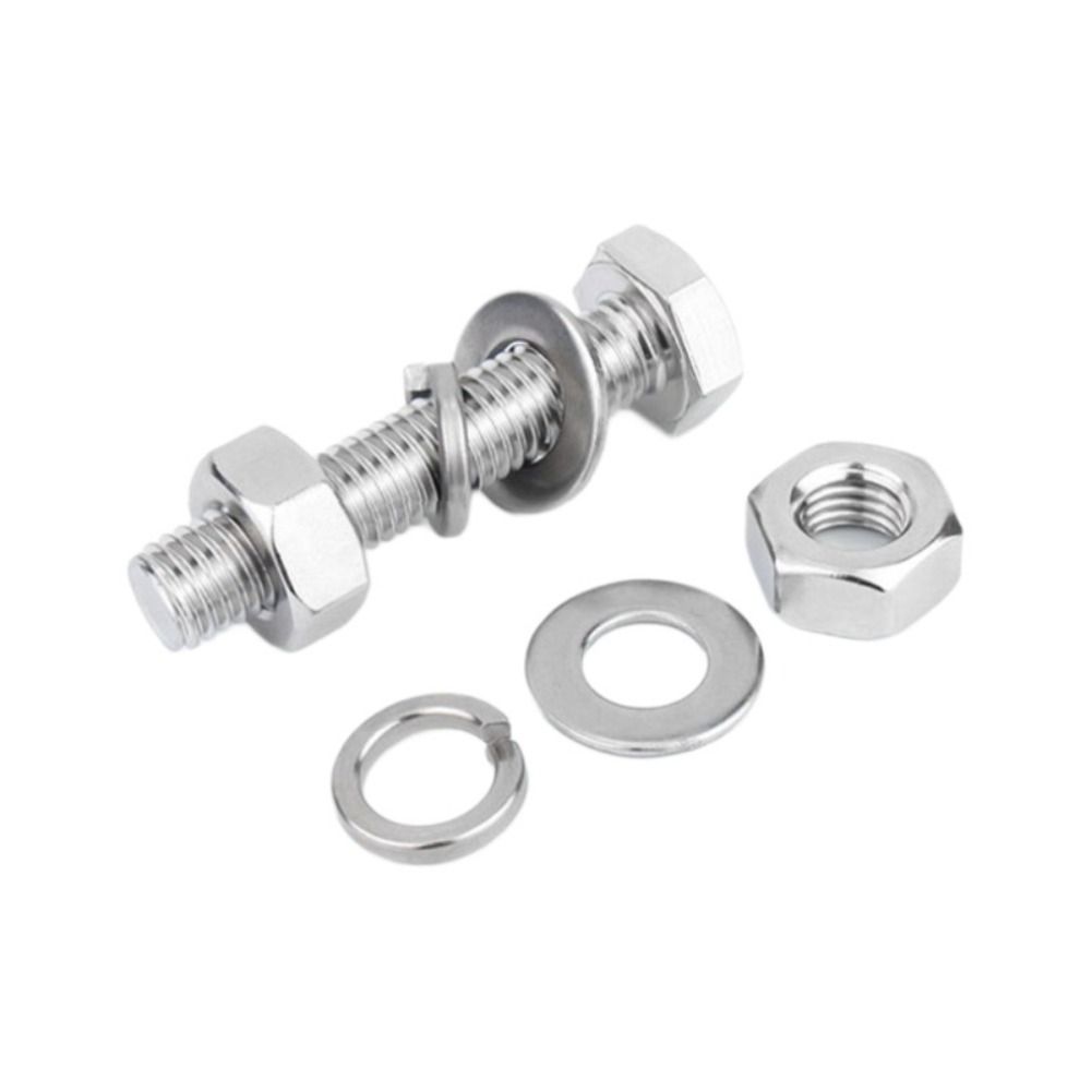 Flat Washer 304 Stainless Steel Screw Round Head Hexagon Head Screw Hex Bolt  Metal Working