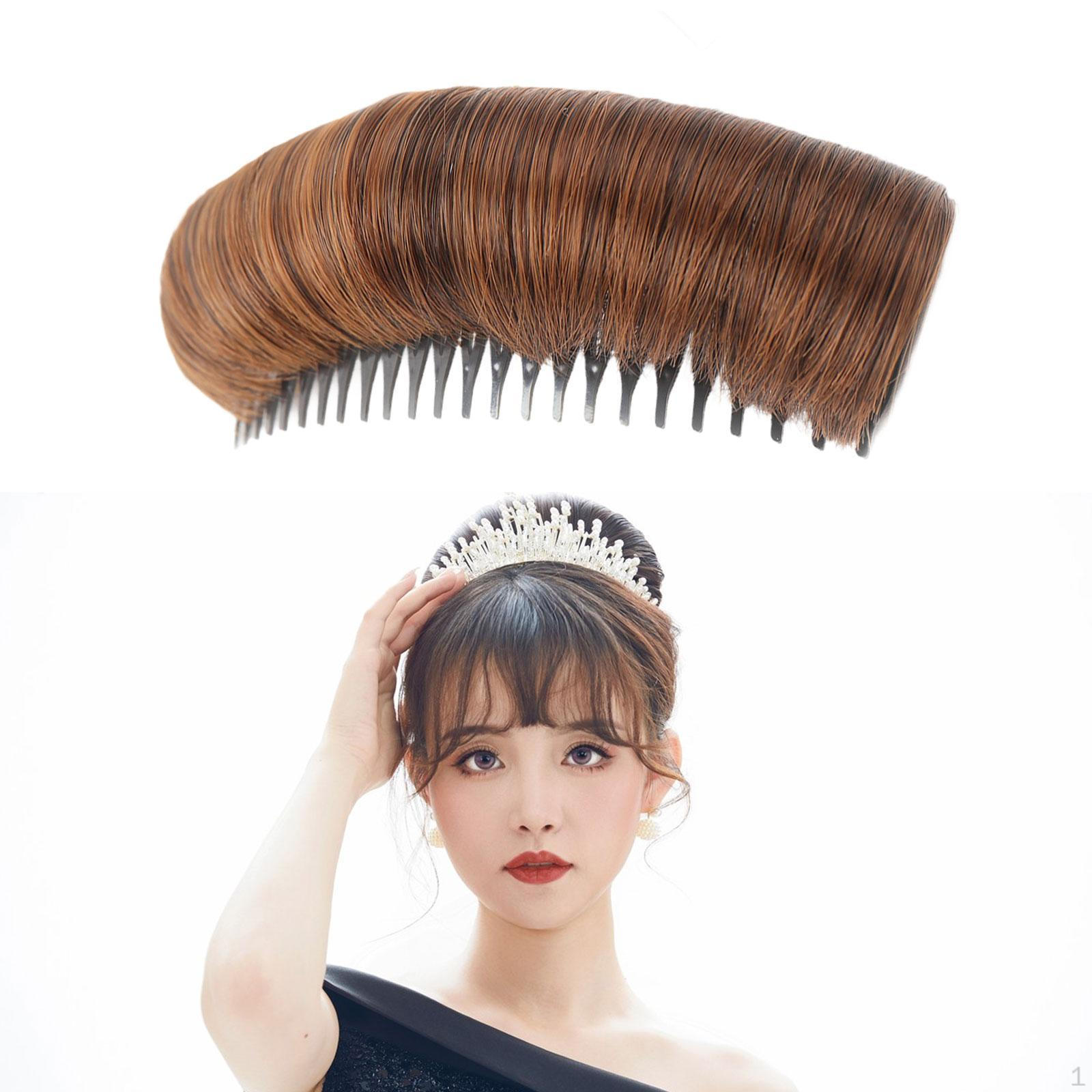 

Увеличьте объем Основа для волос Невидимая накладка Увеличение высоты Увеличенные аксессуары Стайлинг Пуф коричневый