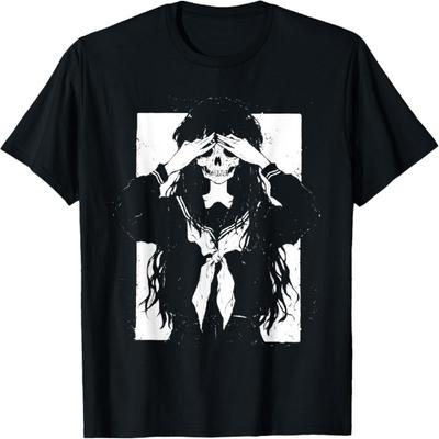 Creepy Anime Manga Ghoul Girl Japan Japanese Horror Goth T-Shirt
