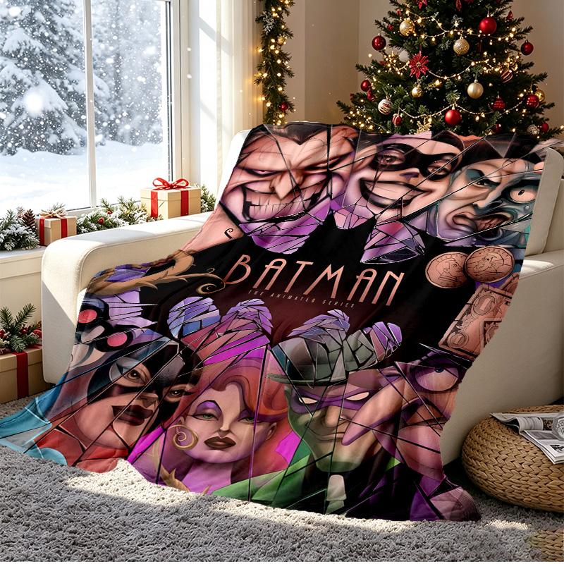 Batman Pattern Blanket for Home Decoration, Bed, Sofa, Car Travel, Camping, Suitable for All Seasons, Birthday Christmas Gift