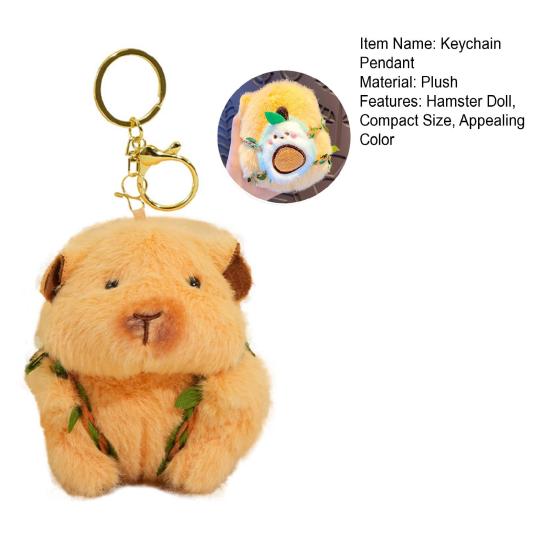 Keychain Pendant Plush Hamster Fruit Portable Compact Keychain Smooth Texture Backpack Design Key Chain