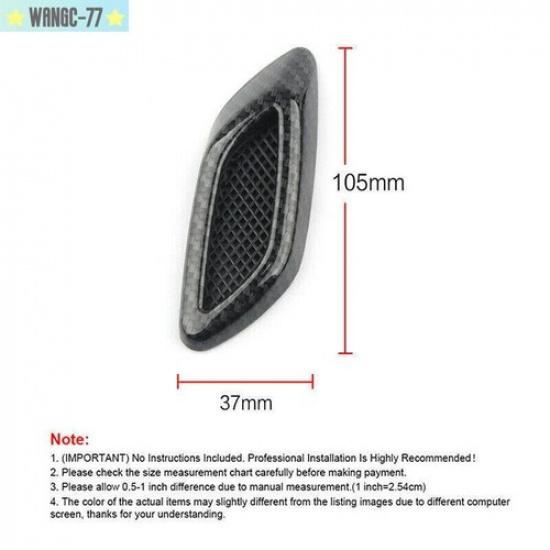 Carbon Fiber Car Air Flow Fender Side Vent Trim ABS Hood Decor Sticker Universal