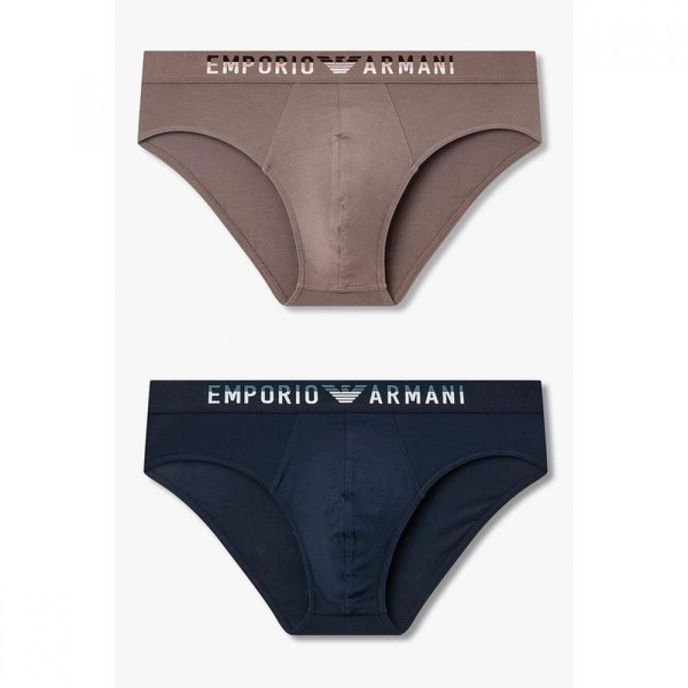 Emporio Armani Men S TOne On TOne Jacquard Logo Brief 2 Set 0816111010 081611101 S(95)