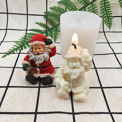 Moldes de silicona para velas de Papá Noel, Artesanías hechas a mano, forma de vela DIY, molde de jabón para aromaterapia, decoración de pasteles
