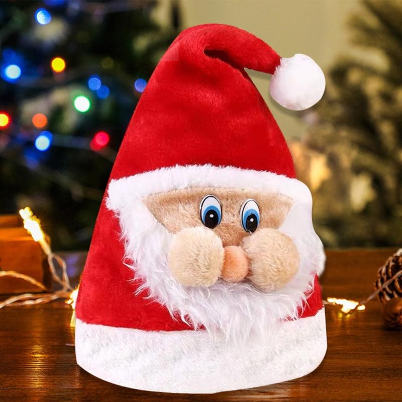 Sequined Christmas Party Santa Hat for Children Adult Pointed Caps Family Gathering Santa Hat Festival Props Headpiece