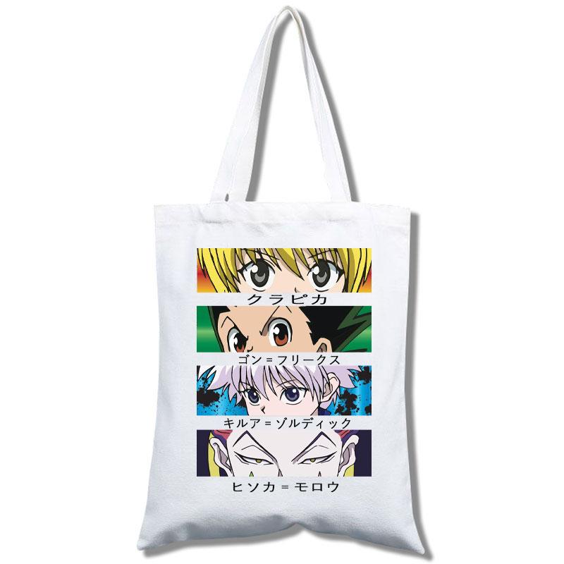 

Японская аниме Hunter x Hunter Женская сумка для покупок Манга Экологичная сумка для покупок в стиле Харадзюку Killua Zoldyck Hisoka CanvasBag