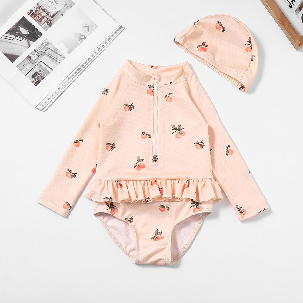 Flickornas Blommig Spetsig Baddräkt i Ett Del för Spädbarn och Småbarn