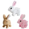 Realistic Bunny Interactive Plush Figure Toy Cute Stuffed Bunny Electronic Pet Realistic Rabbit Jumping Twitching Easter Gifts