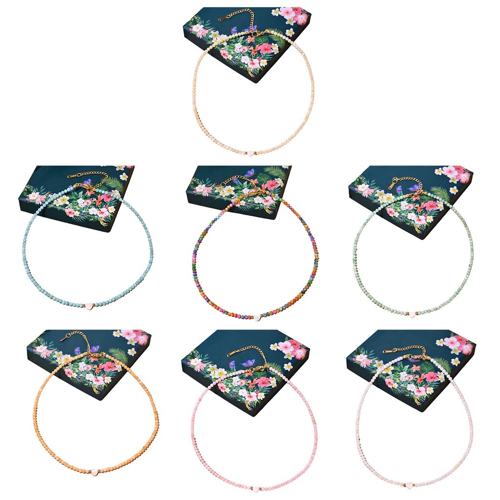 Elegant Heart Shaped Freshwater Shell Necklace Jewelry Accessory for Women Ladies Handmade Stainless Steel Jewelry