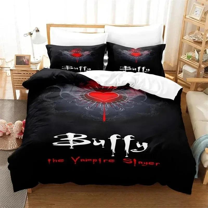 Set Biancheria da Letto Stampa 3D Buffy l'ammazzavampiri per Bambini e Bambine, Singolo, Matrimoniale, Copripiumino, Federa, Letto, Bambini, Adulti, Piumone